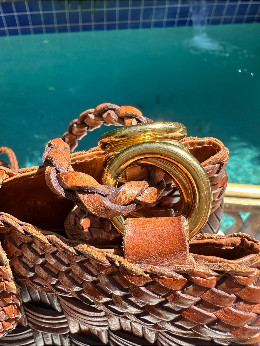 Vintage Woven Leather Bucket Bag - Picture 10 of 15